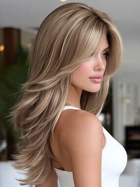 Sofeiyan Long Wavy Brown Wig Women Heat Resistant Cosplay Costume Wig - NEW